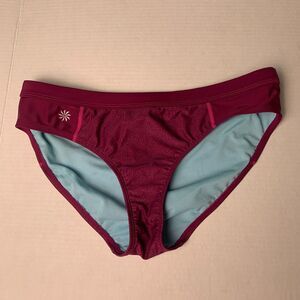Athleta Bikini Tankini Swim Bottoms Trunks Violet Magenta Maroon Burgundy Large